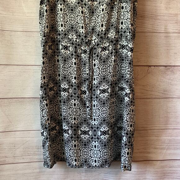 Pink Republic Geometric Pattern Dress Sleeveless Pocket Drawstring Waist Size L - Picture 5 of 12